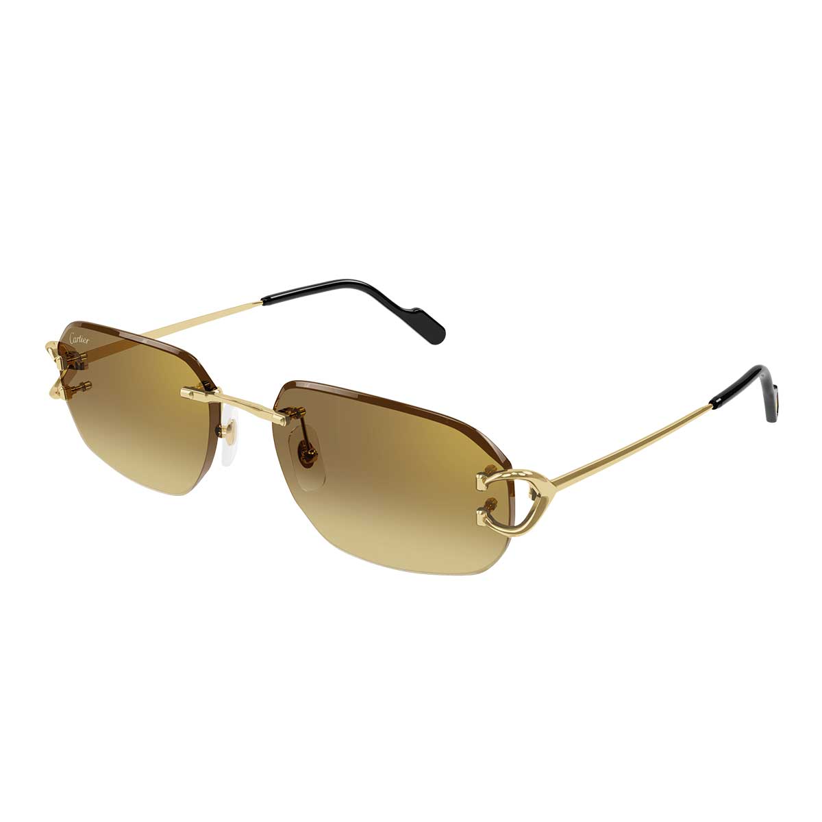 Cartier Occhiali da Sole CT0468S 004 Oro/Marrone Uomo 2