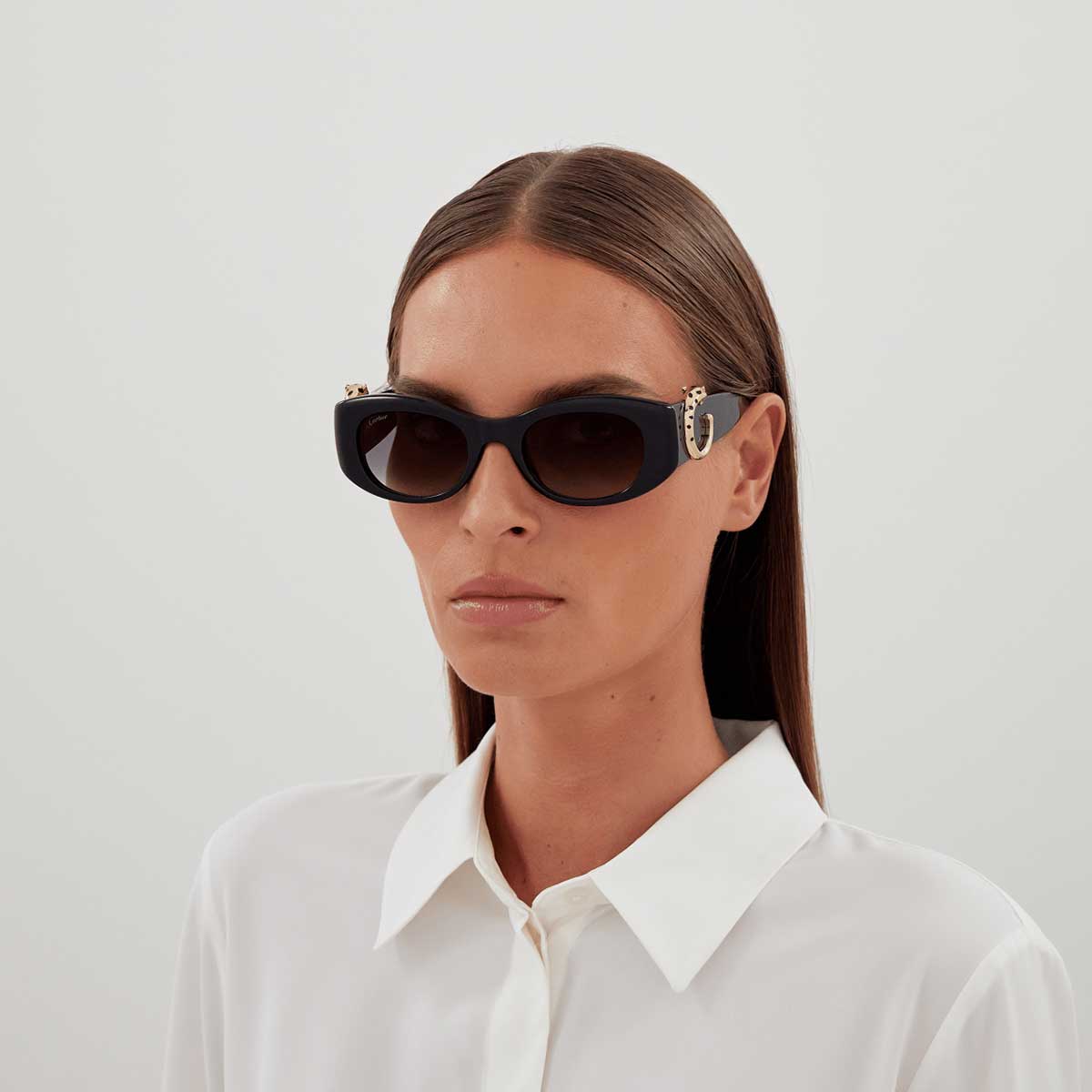 Cartier Occhiali da Sole CT0472S 001 Nero/Grigio Donna 4