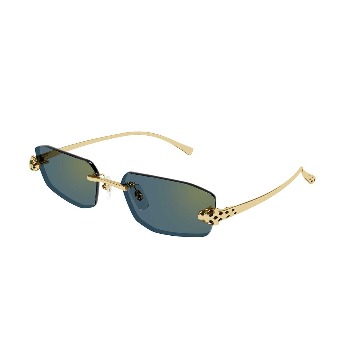 Cartier Occhiali da Sole CT0474S 003 Oro/Verde Unisex 2