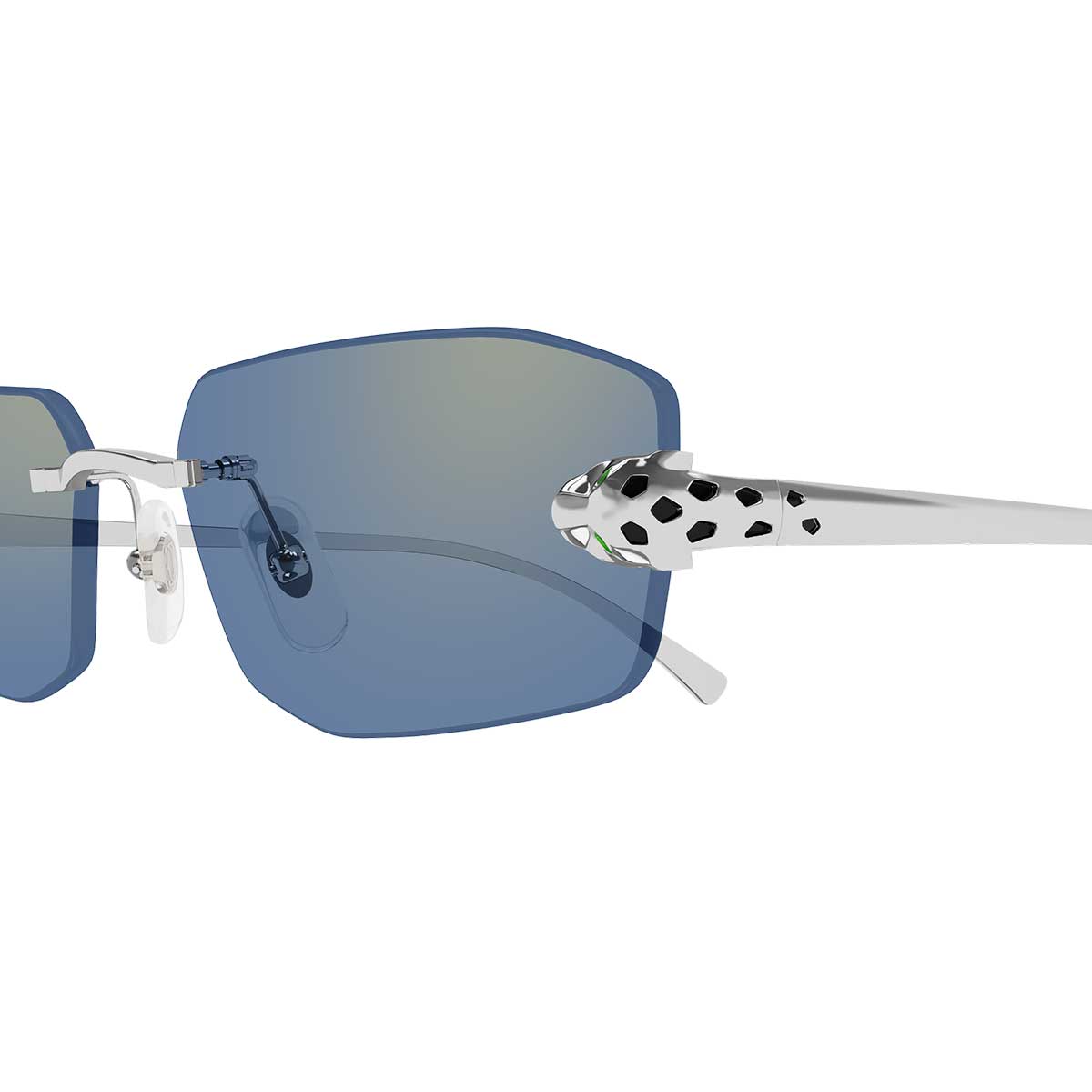 Cartier Occhiali da Sole CT0474S 005 Argento/Azzurro Unisex 3