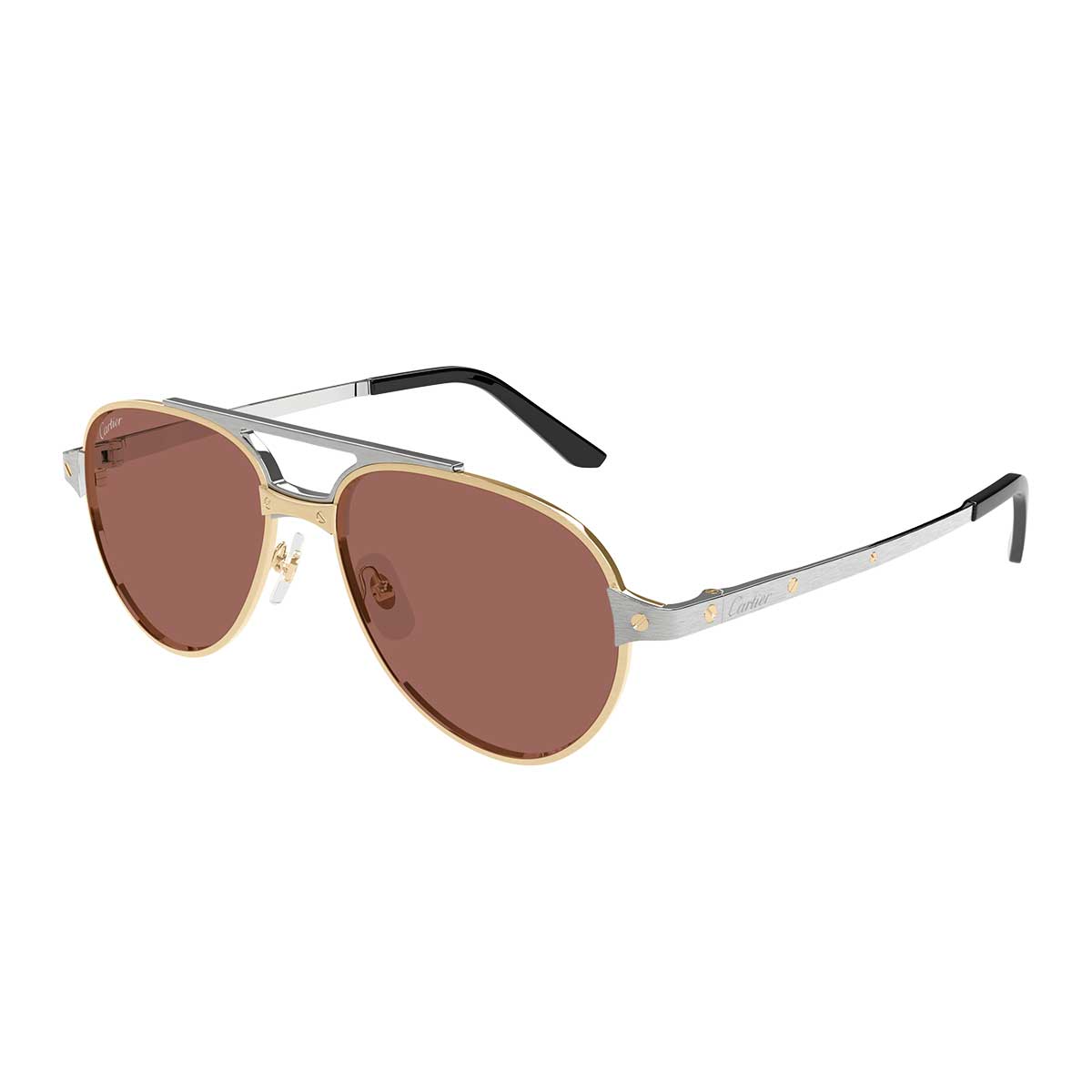 Cartier Occhiali da Sole CT0476S 006 OroArgento/Rosso Uomo Polarizzati 3