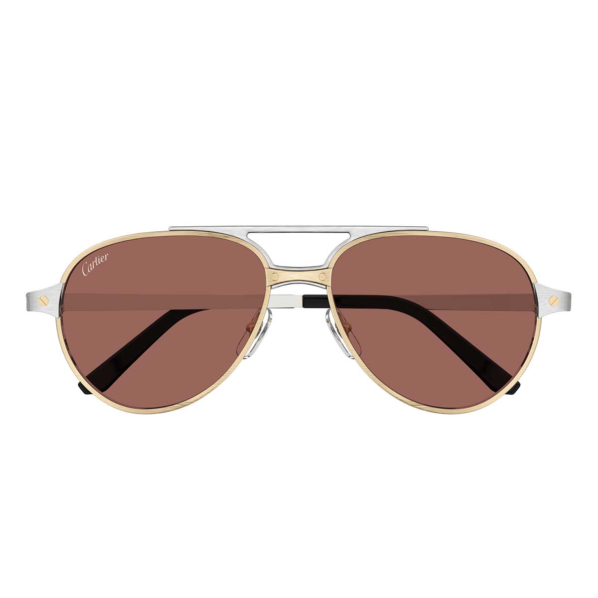 Cartier Occhiali da Sole CT0476S 006 OroArgento/Rosso Uomo Polarizzati