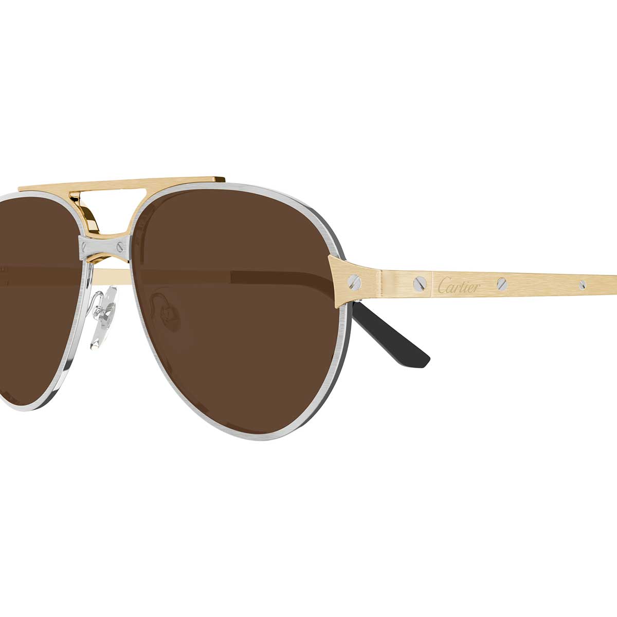 Cartier Occhiali da Sole CT0476S 008 ArgentoOro/Marrone Uomo Polarizzati 3