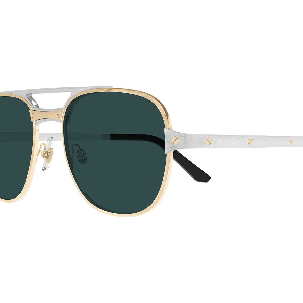 Cartier Occhiali da Sole CT0477S 003 OroArgento/Verde Uomo Polarizzati 3