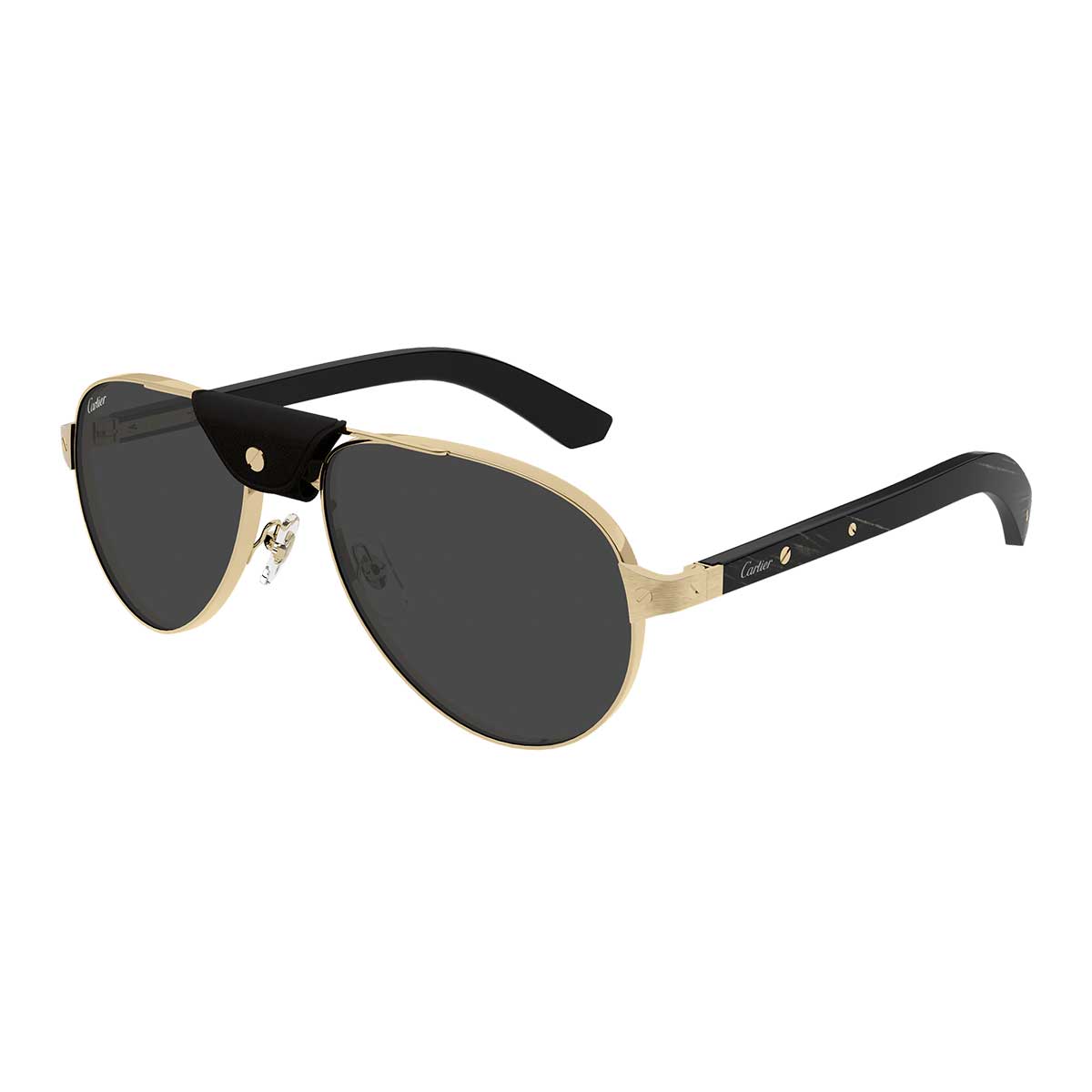 Cartier Occhiali da Sole CT0495S 001 OroNero/Grigio Fumo Uomo Polarizzati 2