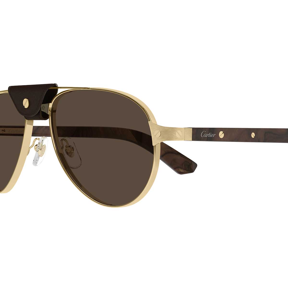 Cartier Occhiali da Sole CT0495S 004 OroMarrone/Marrone Uomo Polarizzati 3