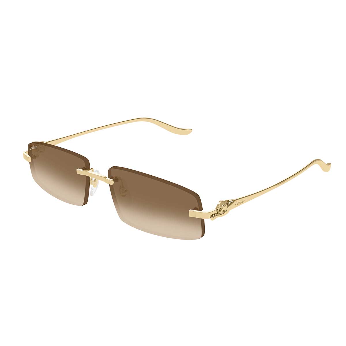 Cartier Occhiali da Sole CT0505S 003 Oro/Marrone Unisex 2