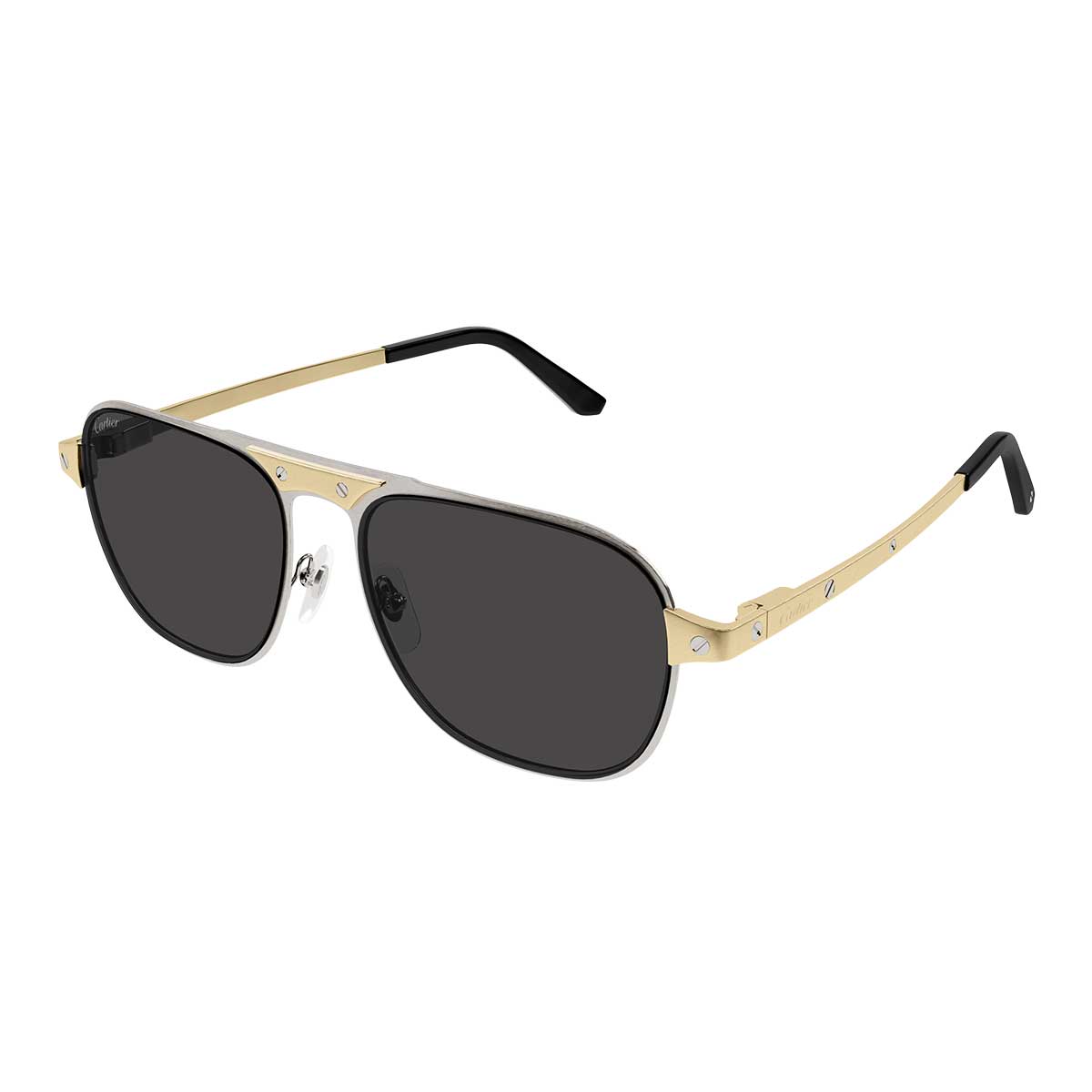 Cartier Occhiali da Sole CT0532S 001 ArgentoOro/Grigio Uomo 2