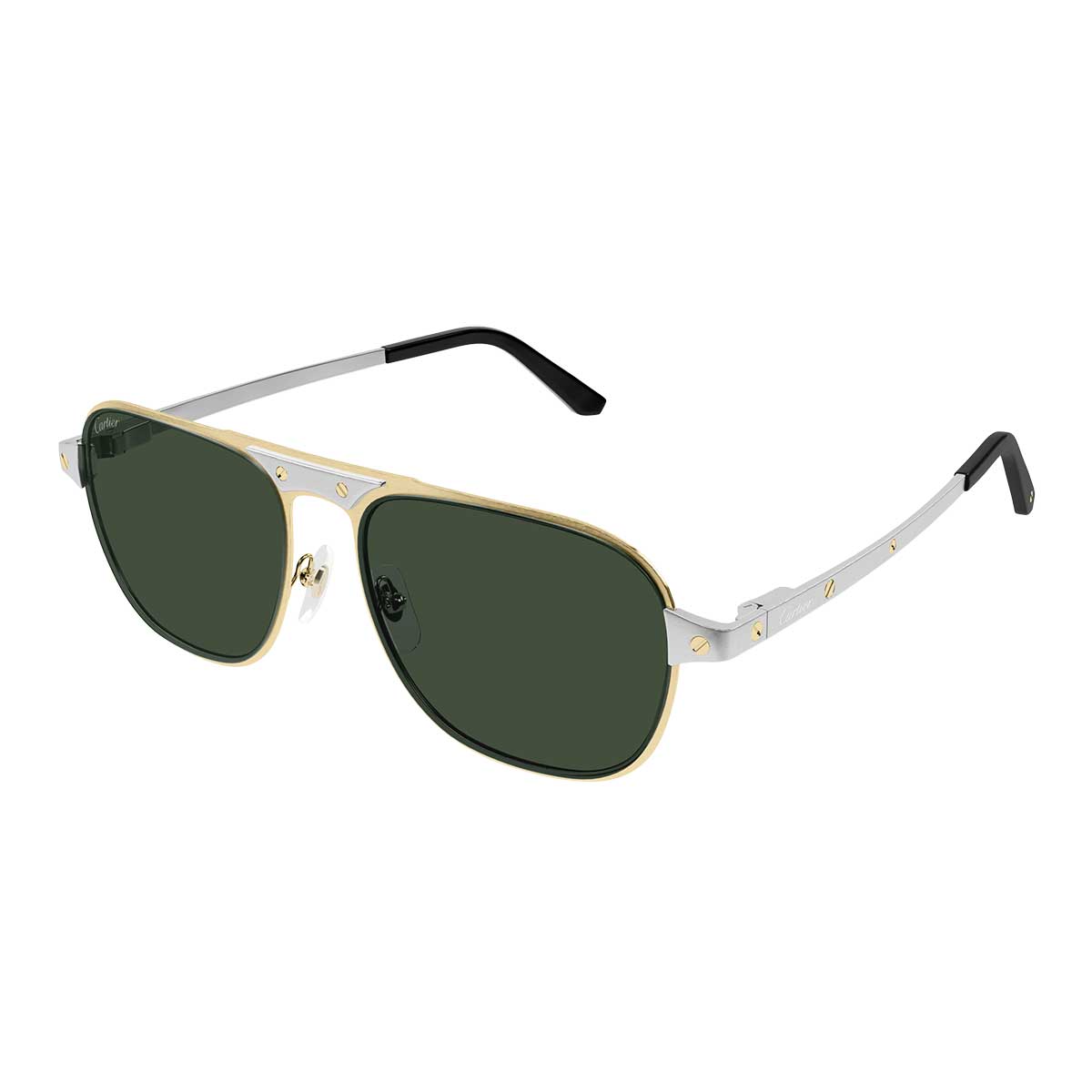 Cartier Occhiali da Sole CT0532S 002 OroArgento/Verde Uomo 2