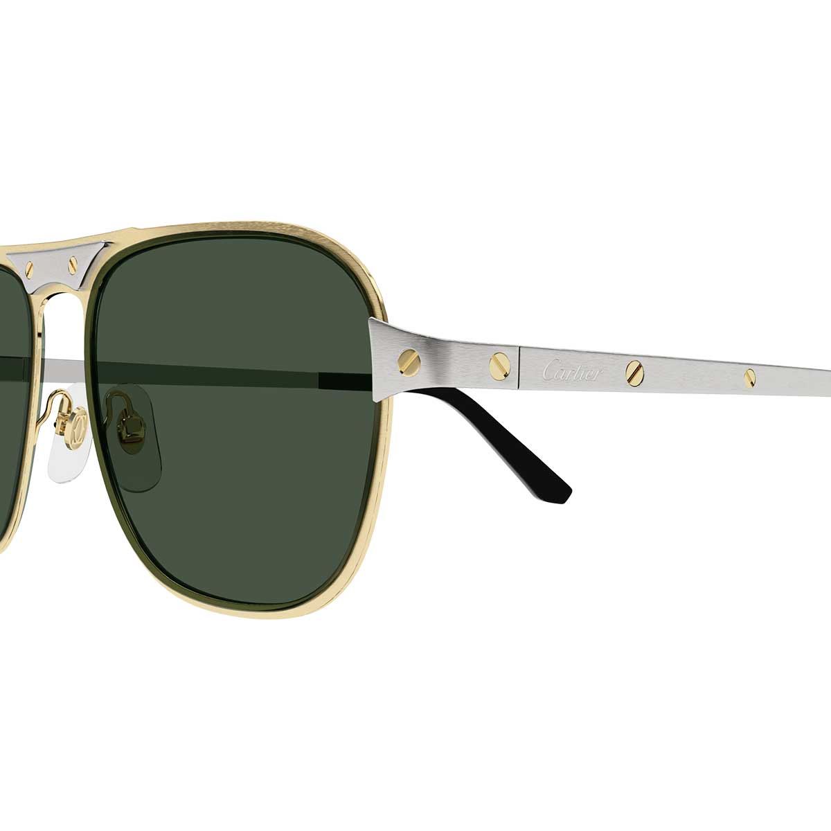 Cartier Occhiali da Sole CT0532S 002 OroArgento/Verde Uomo 3