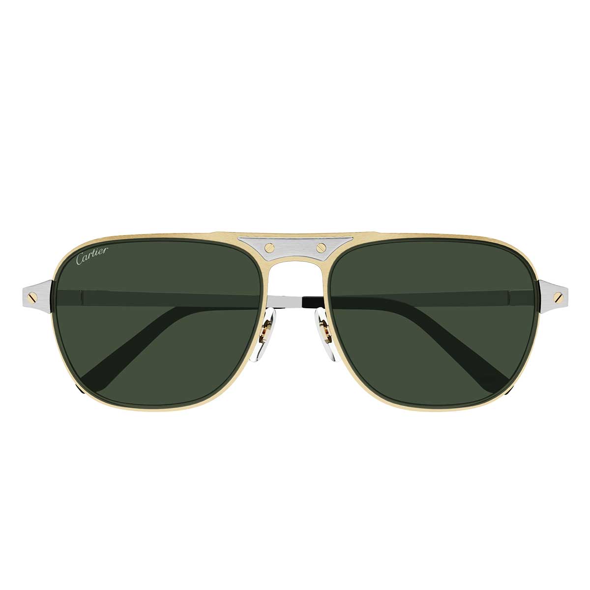 Cartier Occhiali da Sole CT0532S 002 OroArgento/Verde Uomo