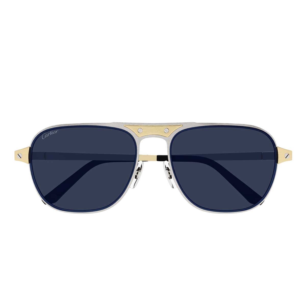 Cartier Occhiali da Sole CT0532S 003 ArgentoOro/Blu Uomo