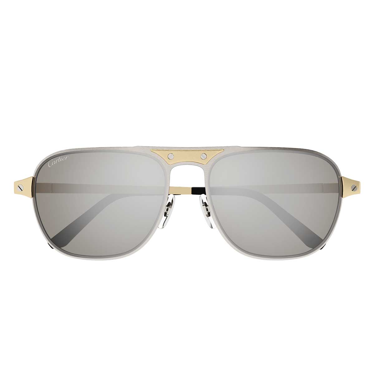 Cartier Occhiali da Sole CT0532S 005 ArgentoOro/Argento Uomo