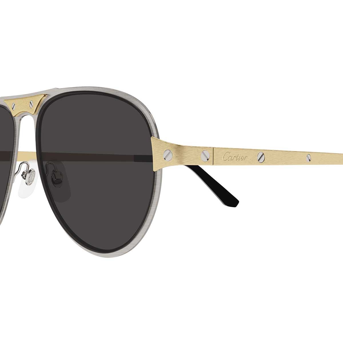 Cartier Occhiali da Sole CT0533S 001 ArgentoOro/Grigio Uomo 3