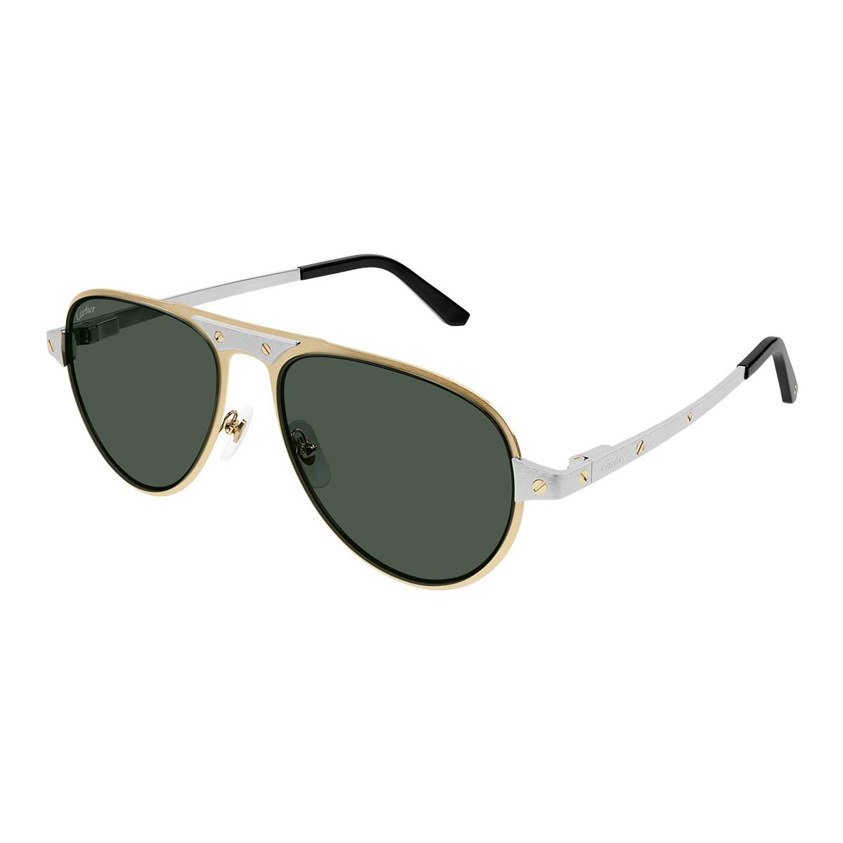 Cartier Occhiali da Sole CT0533S 002 OroArgento/Verde Uomo 2