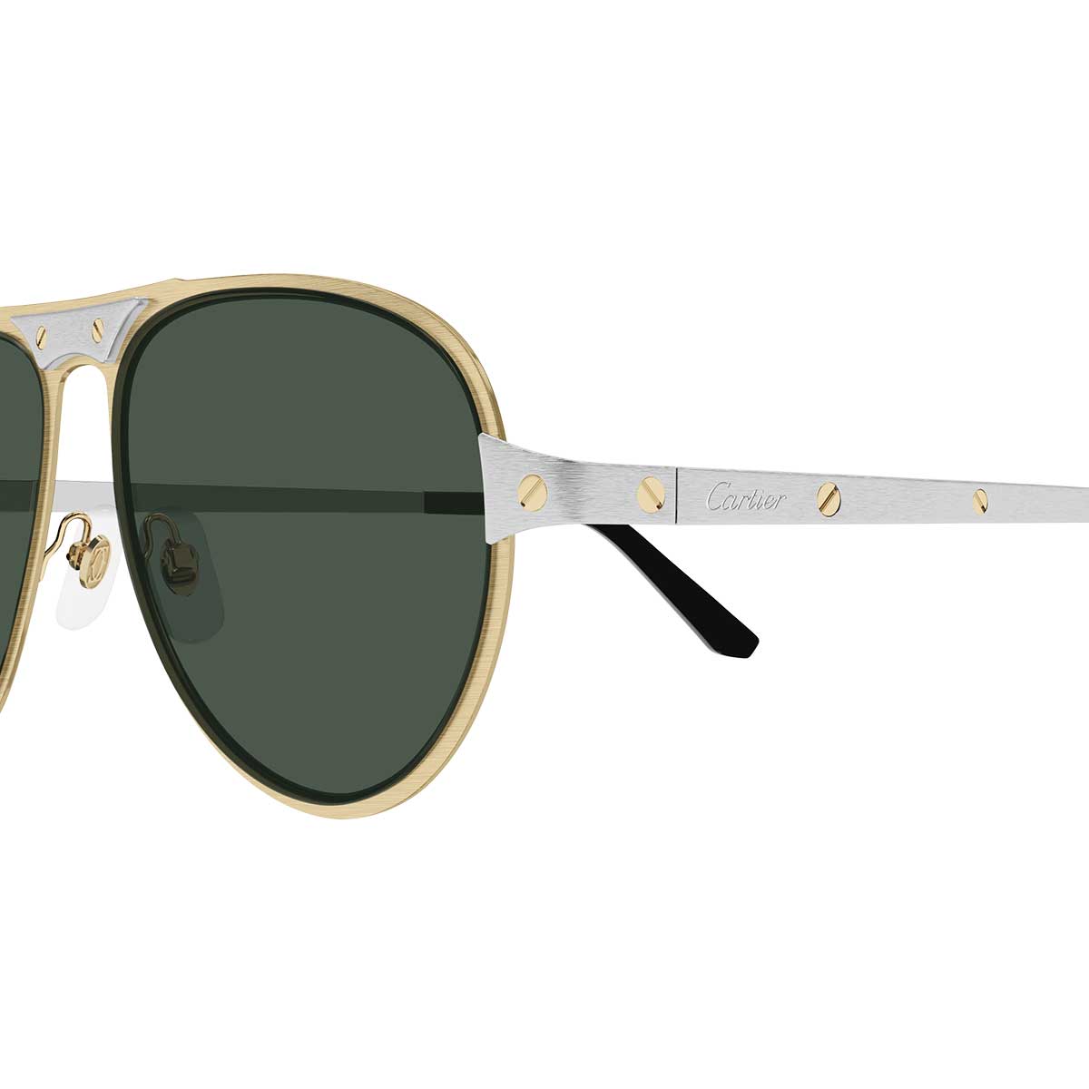 Cartier Occhiali da Sole CT0533S 002 OroArgento/Verde Uomo 3