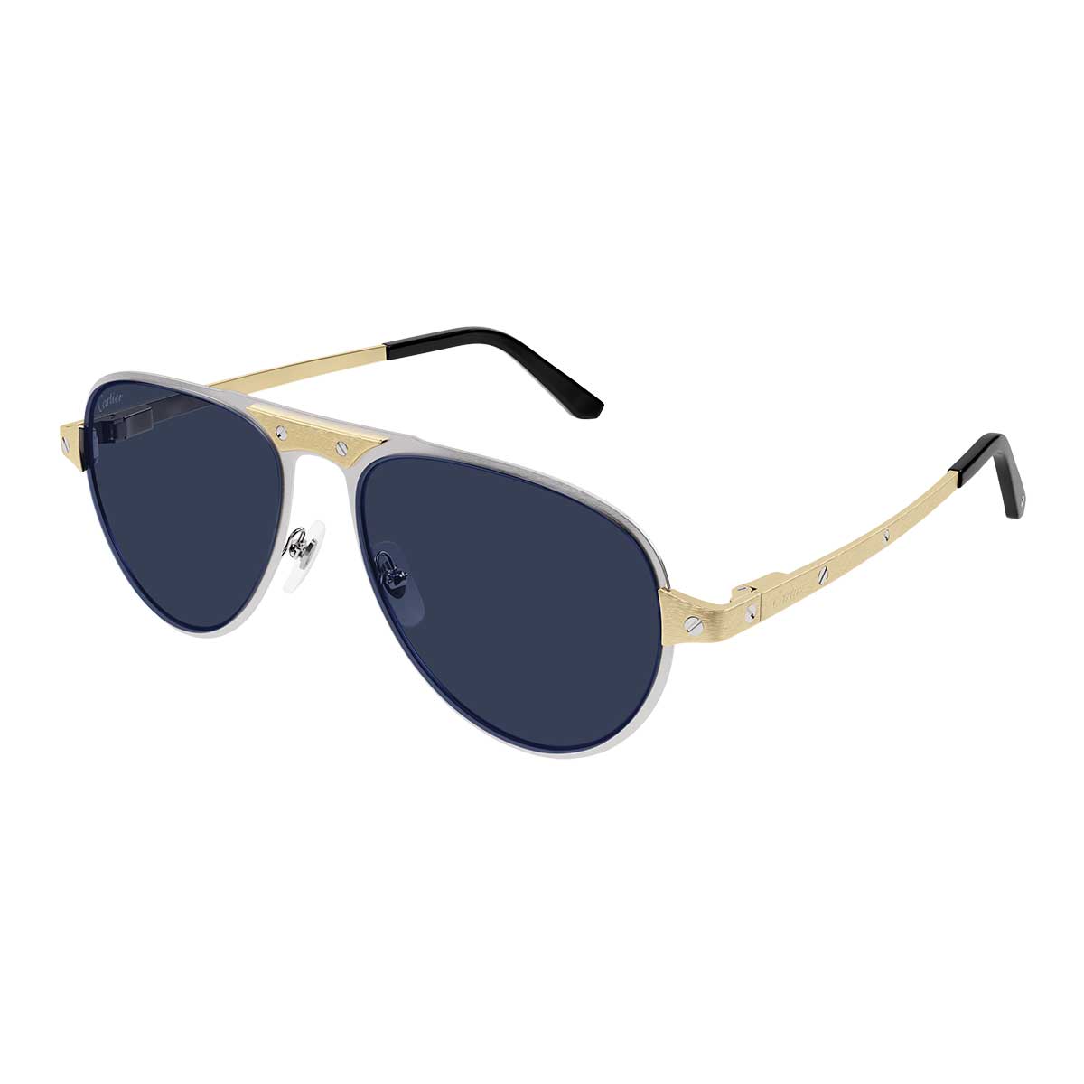 Cartier Occhiali da Sole CT0533S 003 ArgentoOro/Blu Uomo 2