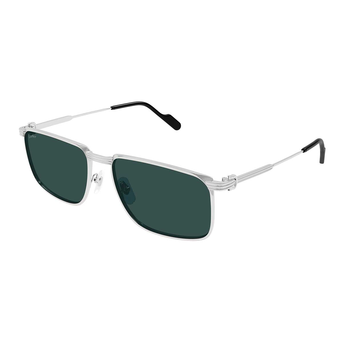 Cartier Occhiali da Sole CT0534S 002 Argento/Verde Uomo 2
