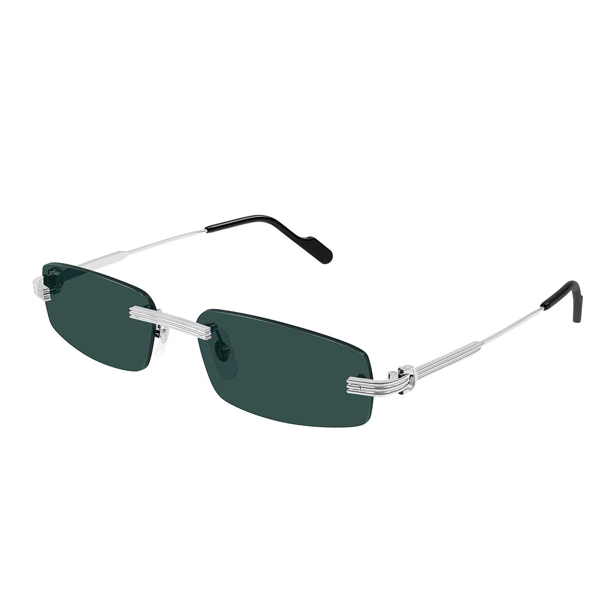 Cartier Occhiali da Sole CT0535S 002 Argento/Verde Uomo 2