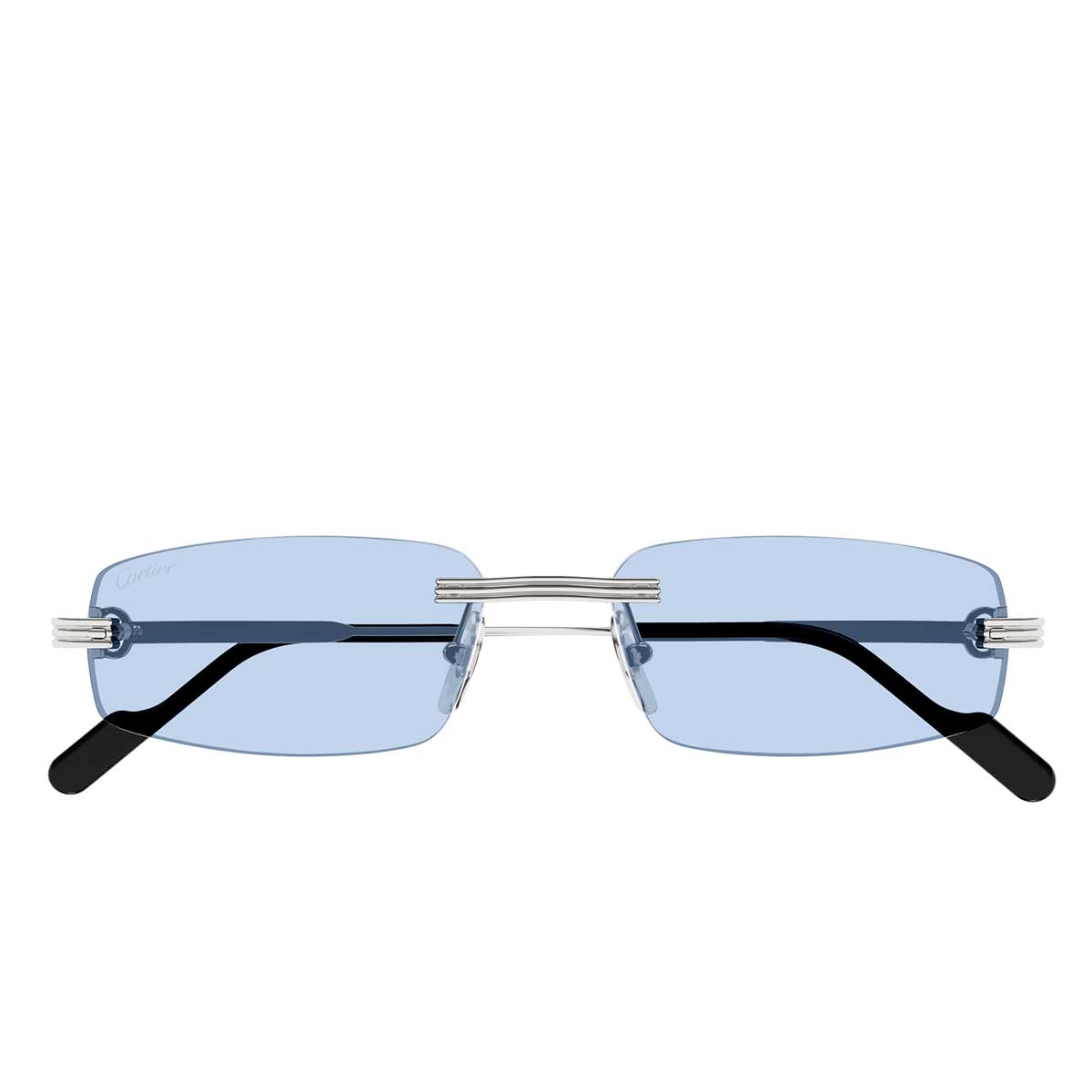 Cartier Occhiali da Sole CT0535S 005 Argento/Azzurro Uomo