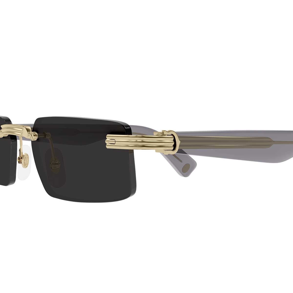 Cartier Occhiali da Sole CT0537S 001 OroGrigio/Grigio Uomo 3