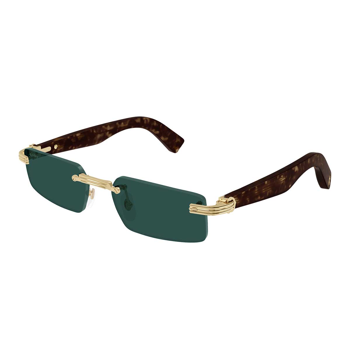 Cartier Occhiali da Sole CT0537S 002 OroMarrone/Verde Uomo 2