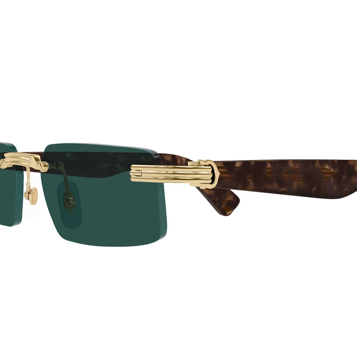 Cartier Occhiali da Sole CT0537S 002 OroMarrone/Verde Uomo 3