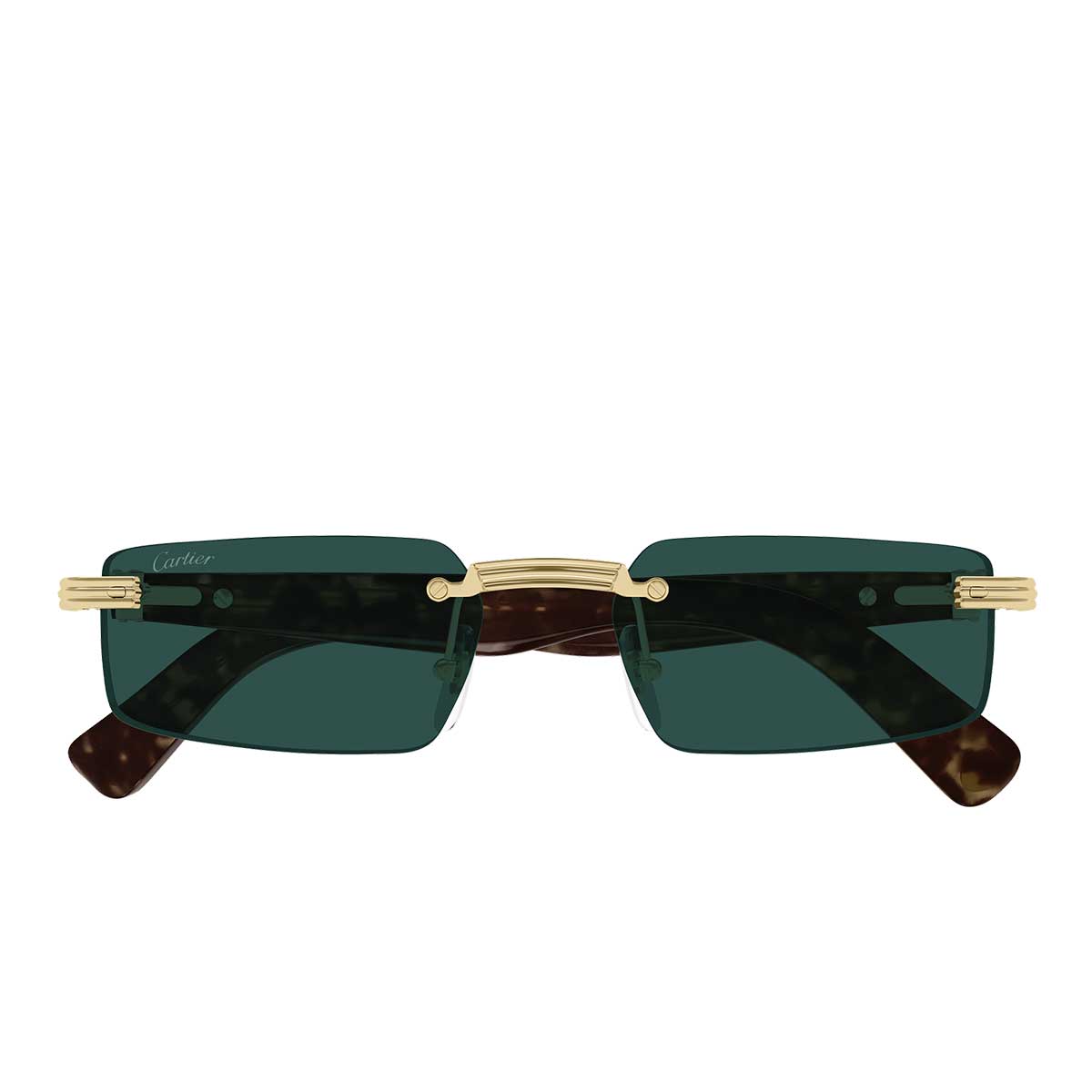 Cartier Occhiali da Sole CT0537S 002 OroMarrone/Verde Uomo