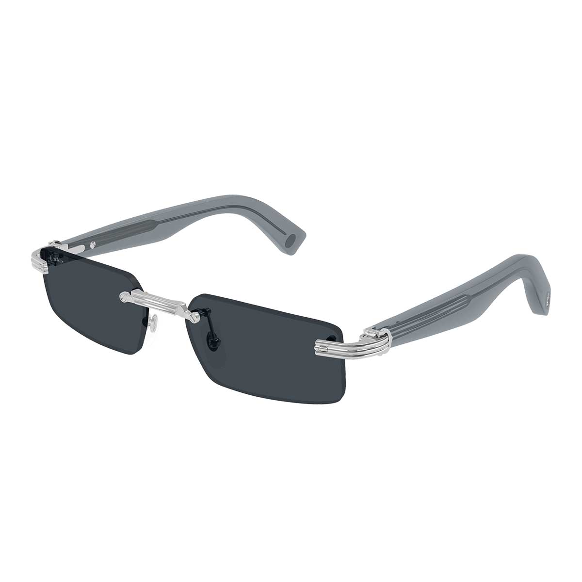 Cartier Occhiali da Sole CT0537S 003 ArgentoBlu/Grigio Uomo 2