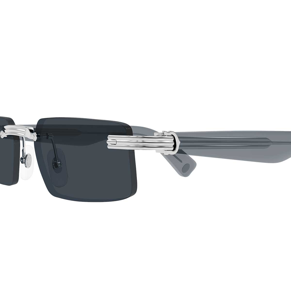 Cartier Occhiali da Sole CT0537S 003 ArgentoBlu/Grigio Uomo 3