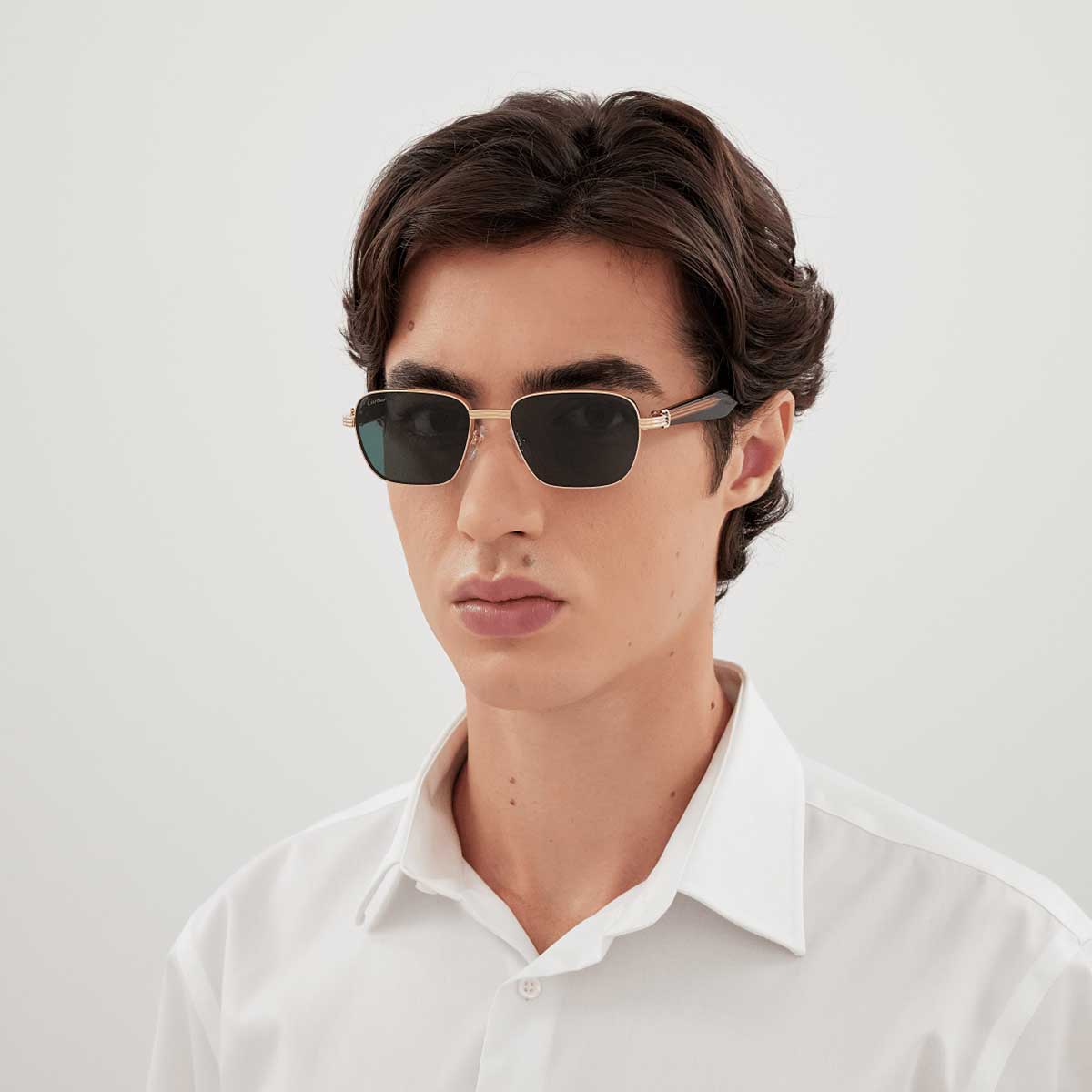 Cartier Occhiali da Sole CT0538S 002 OroMarrone/Verde Uomo 4