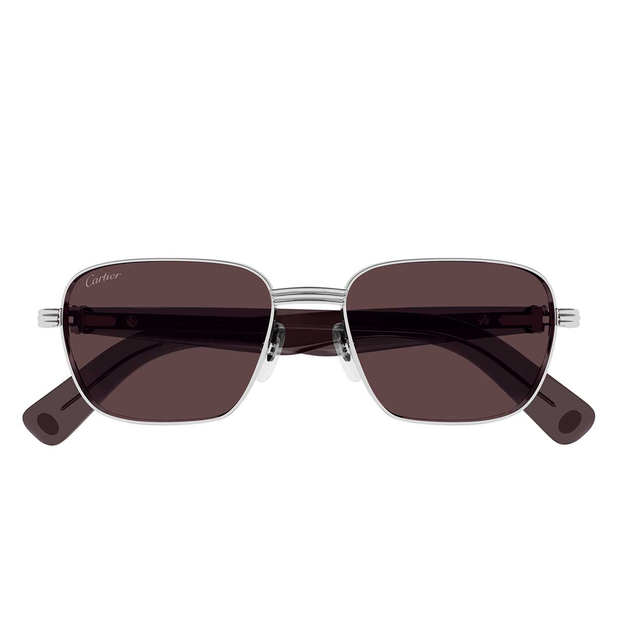 Cartier Occhiali da Sole CT0538S 004 ArgentoViola/Marrone Uomo