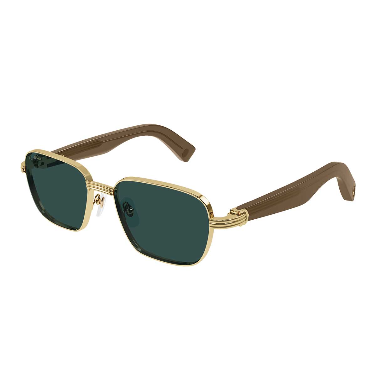 Cartier Occhiali da Sole CT0538S 007 OroMarrone/Verde Uomo 2