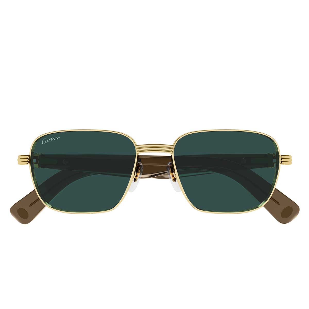 Cartier Occhiali da Sole CT0538S 007 OroMarrone/Verde Uomo