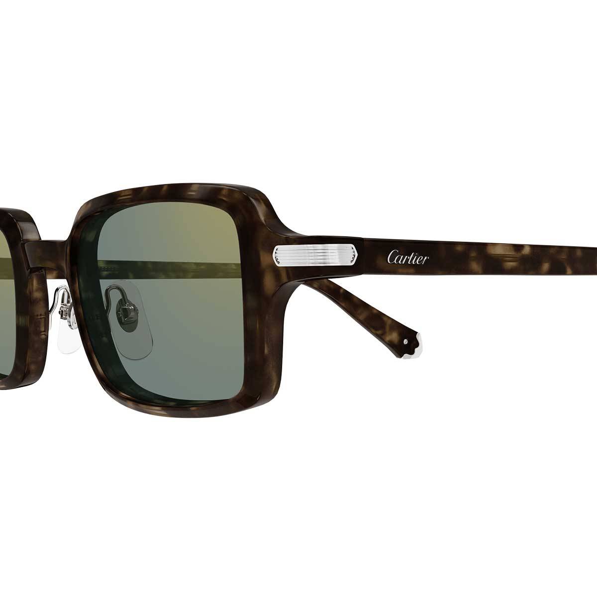 Cartier Occhiali da Sole CT0539S 002 Marrone/Verde Unisex 3