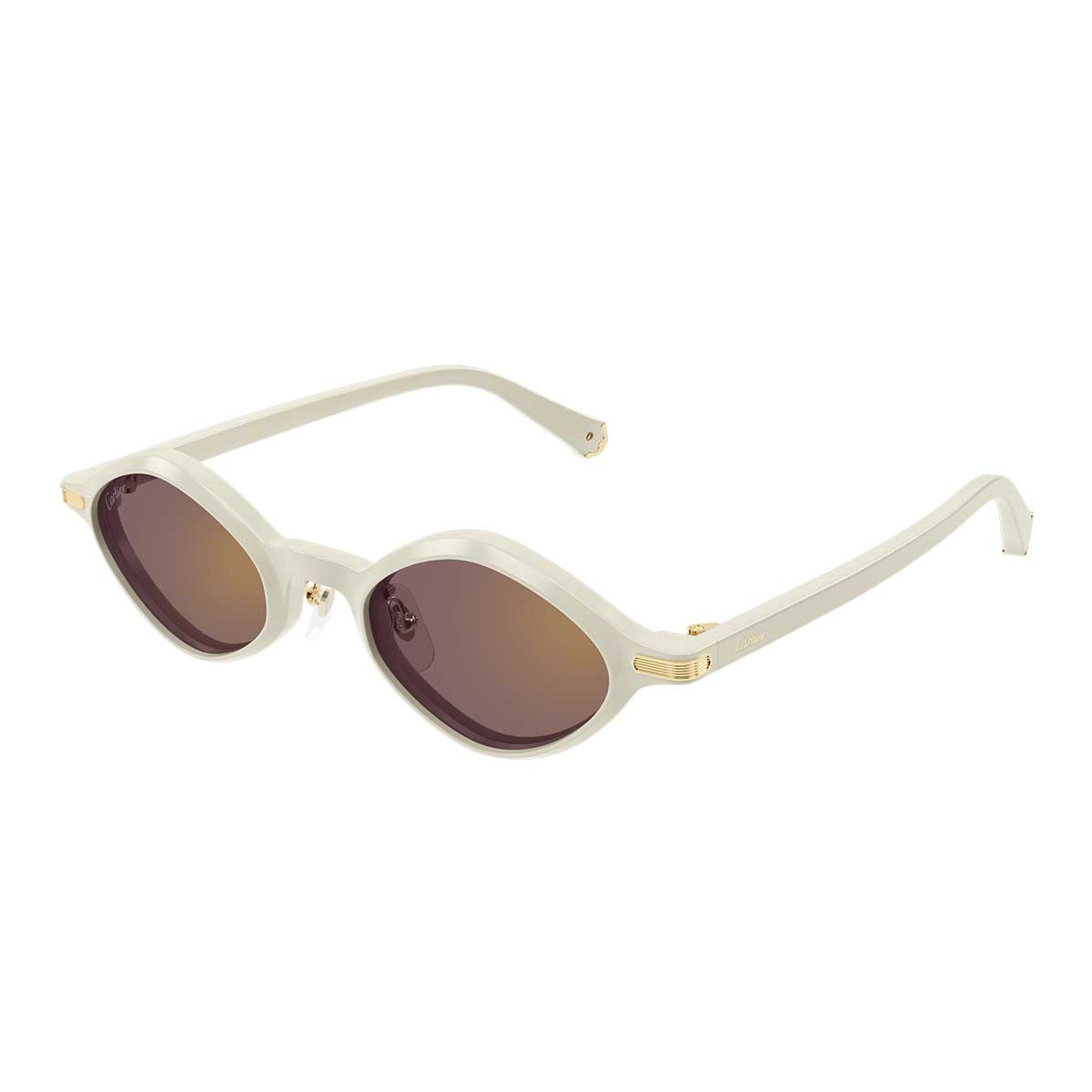 Cartier Occhiali da Sole CT0540S 005 Avorio/Viola Unisex 2