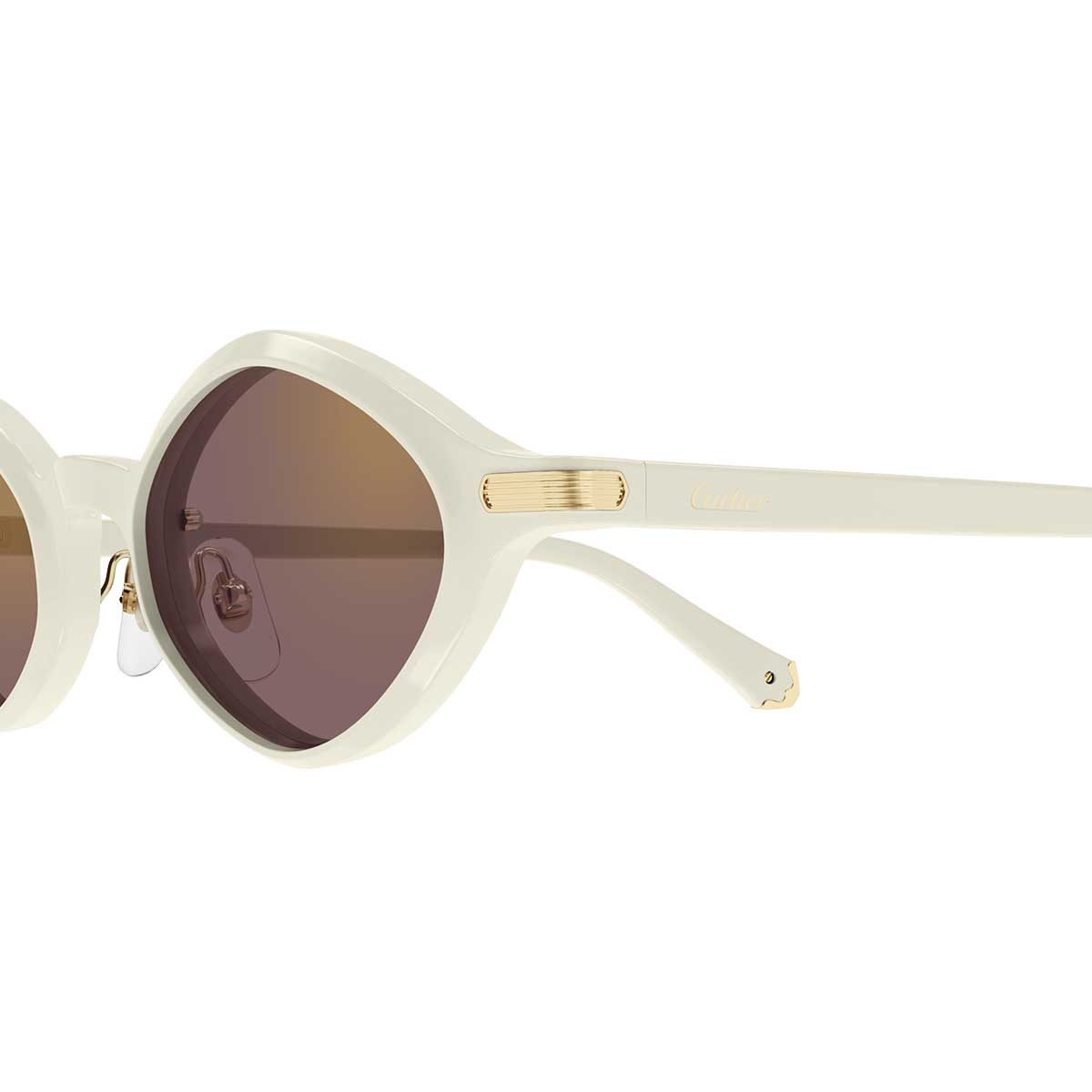 Cartier Occhiali da Sole CT0540S 005 Avorio/Viola Unisex 3