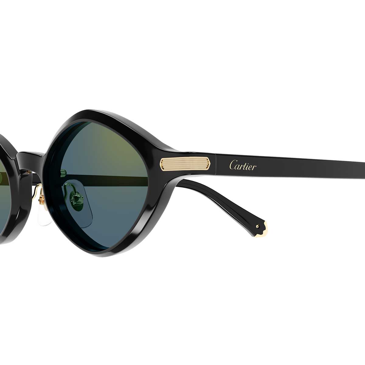 Cartier Occhiali da Sole CT0540S 007 Nero/Verde Unisex 3