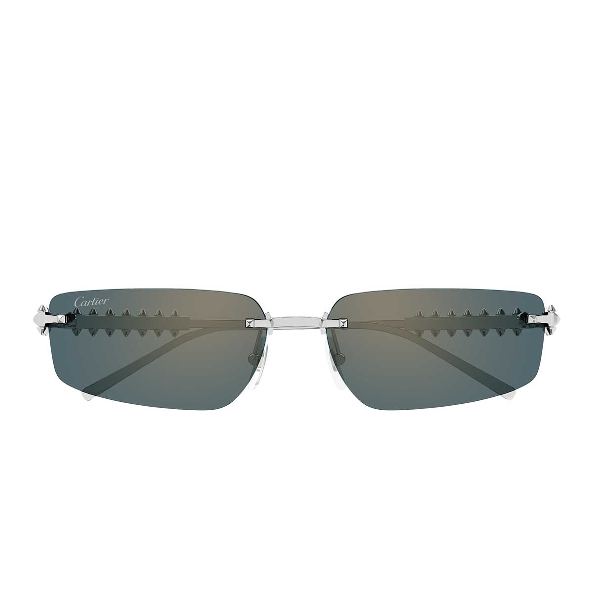 Cartier Occhiali da Sole CT0544S 004 Argento/Verde Unisex