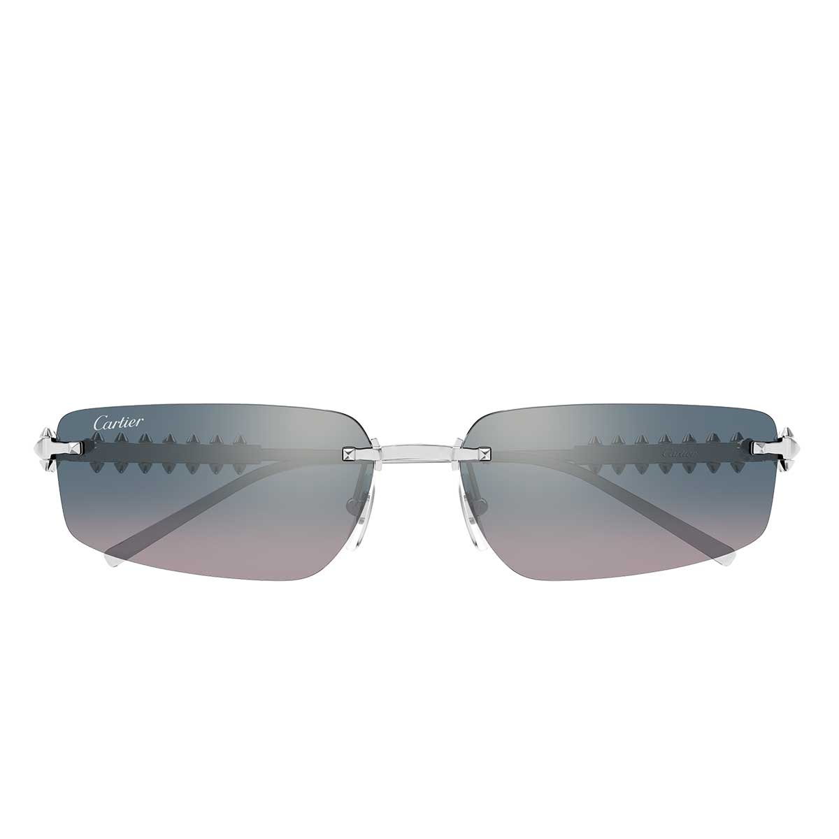 Cartier Occhiali da Sole CT0544S 005 Argento/Azzurro Unisex