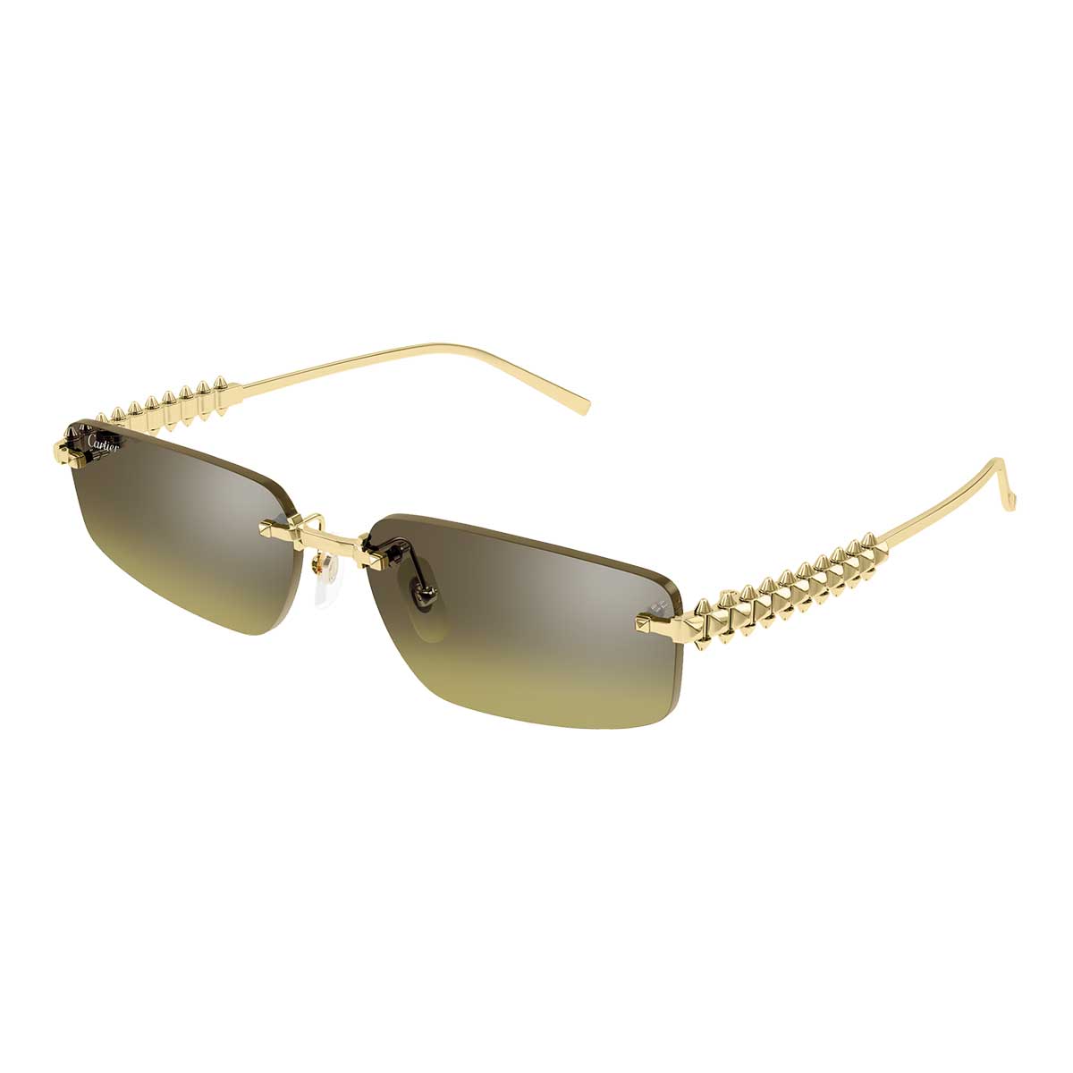 Cartier Occhiali da Sole CT0544S 006 Oro/Marrone Unisex 2