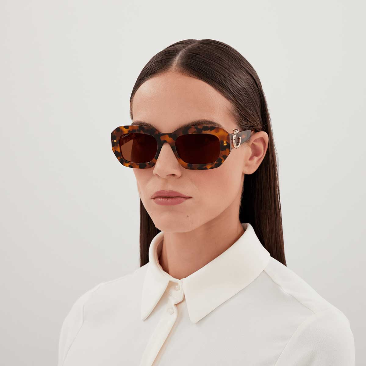 Cartier Occhiali da Sole CT0546S 005 Marrone/Marrone Donna 4
