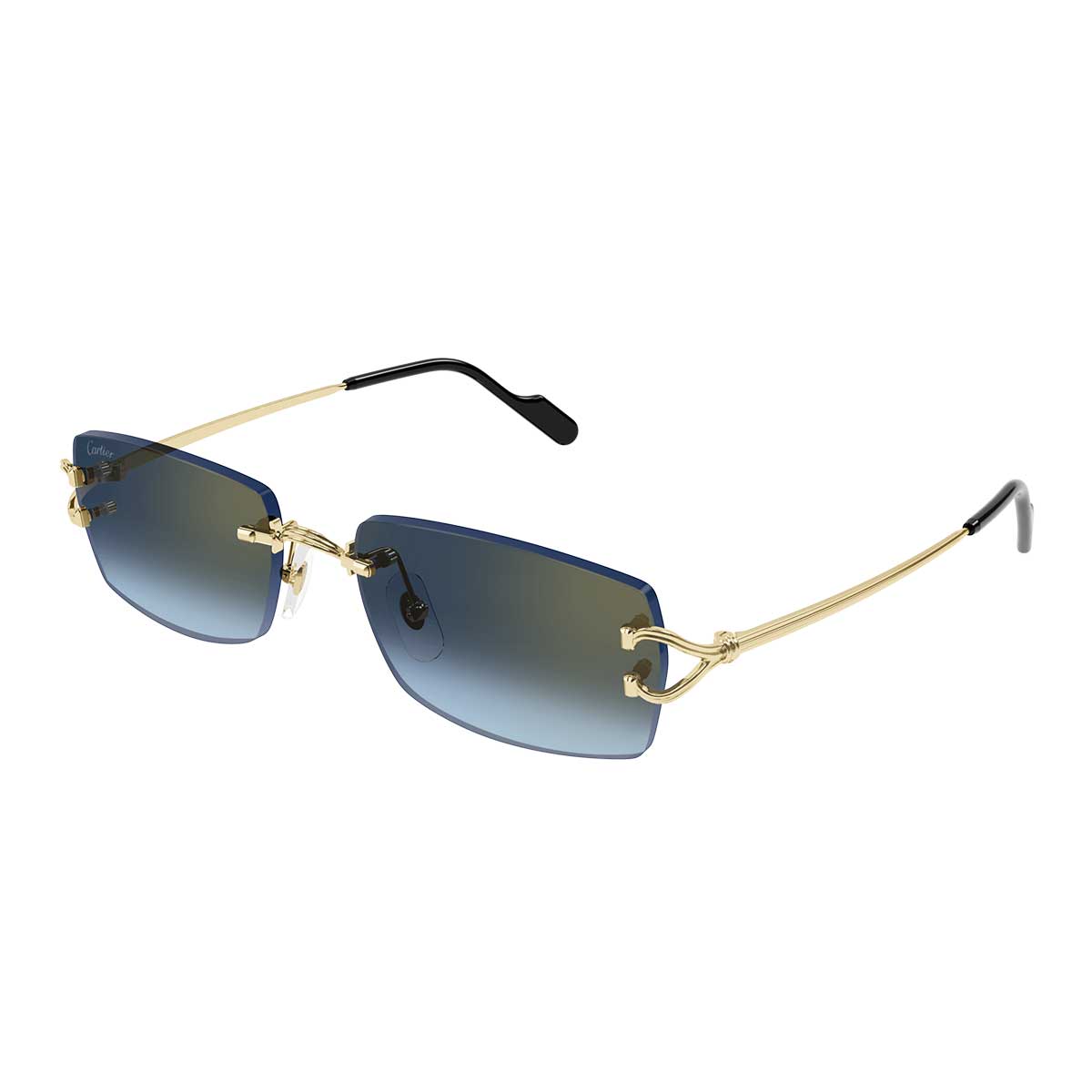 Cartier Occhiali da Sole CT0550S 002 Oro/Blu Uomo