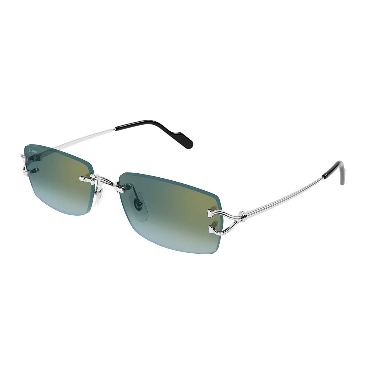 Cartier Occhiali da Sole CT0550S 004 Argento/Verde Uomo