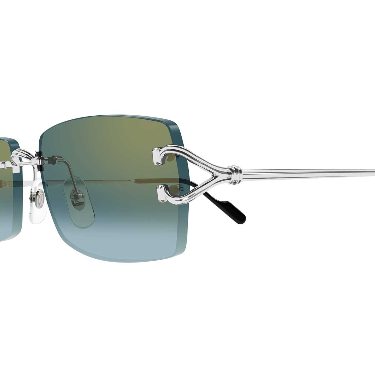 Cartier Occhiali da Sole CT0550S 004 Argento/Verde Uomo