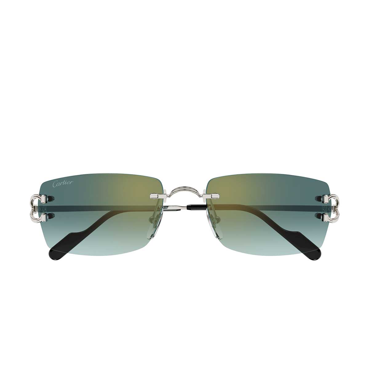 Cartier Occhiali da Sole CT0550S 004 Argento/Verde Uomo