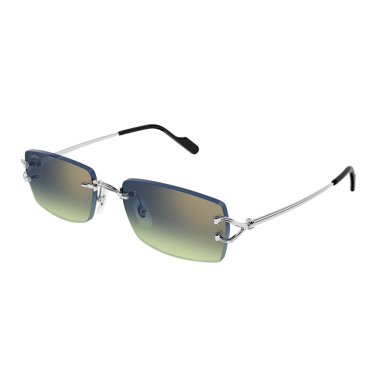 Cartier Occhiali da Sole CT0550S 008 Argento/Blu Uomo