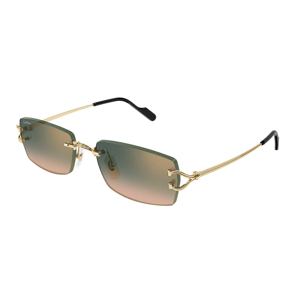 Cartier Occhiali da Sole CT0550S 009 Oro/Verde Uomo