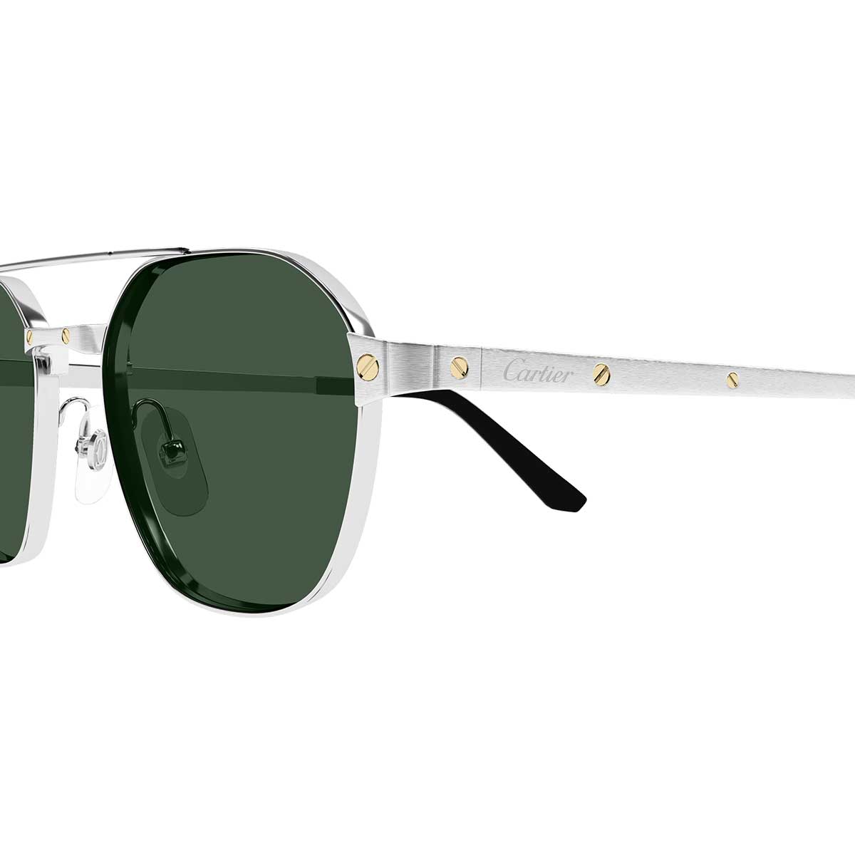 Cartier Occhiali da Sole CT0571S 003 Argento/Verde Uomo Polarizzati 3