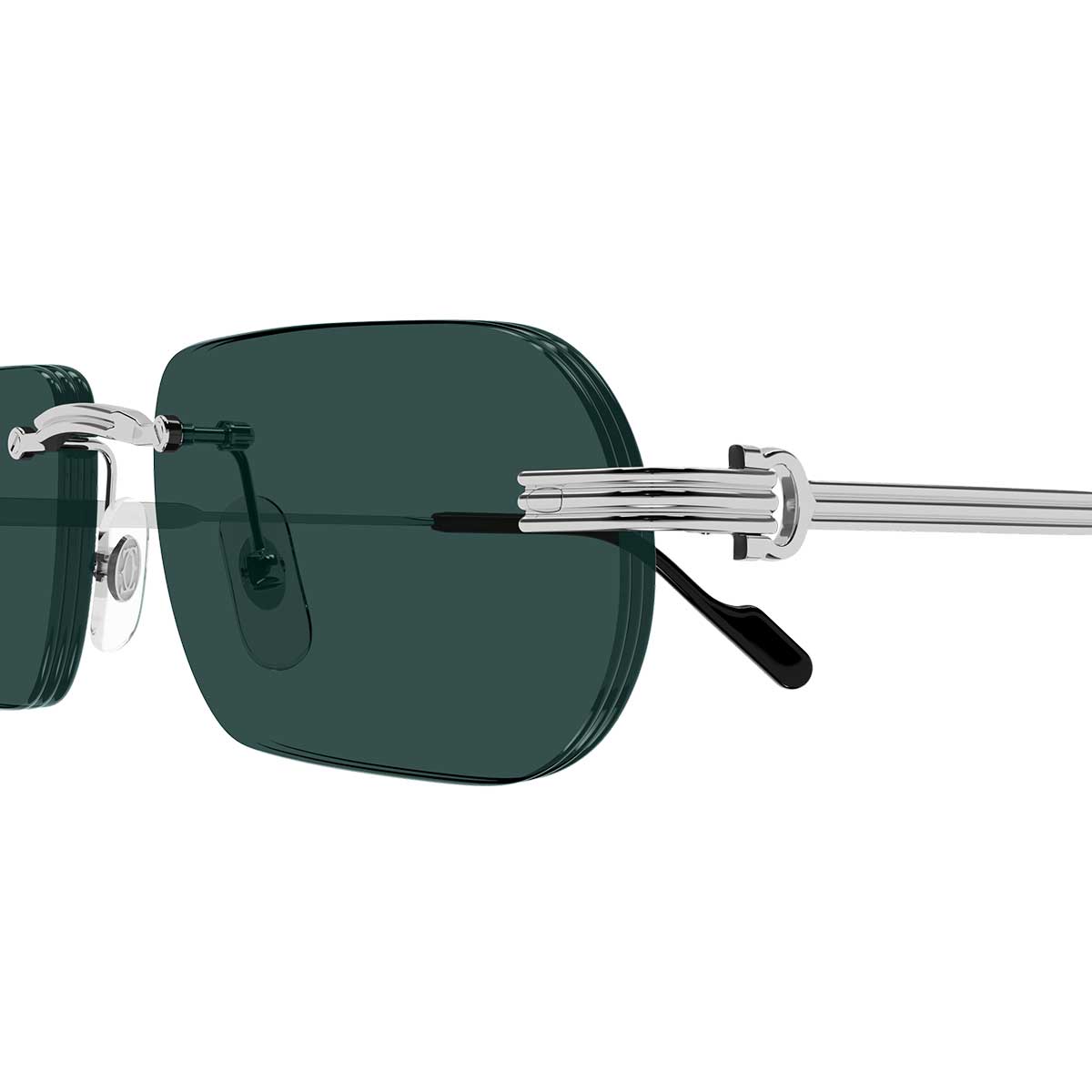 Cartier Occhiali da Sole CT0577S 002 Argento/Verde Uomo 3